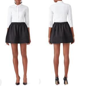 Alexis Della Tiered Ruffle A-Line Mini Skirt Black size Large